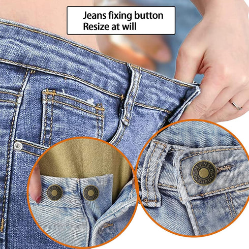 YouOKLight buttons for Jeans,17 mm no-sew nailess removable metal jeans buttons replacement repair combo thread rivets and screwdrivers,12 replace...